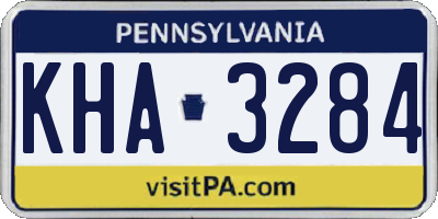 PA license plate KHA3284