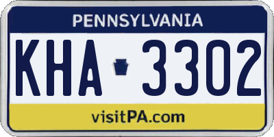 PA license plate KHA3302