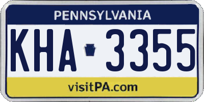 PA license plate KHA3355