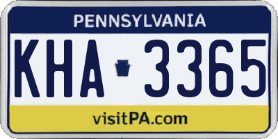 PA license plate KHA3365
