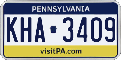 PA license plate KHA3409