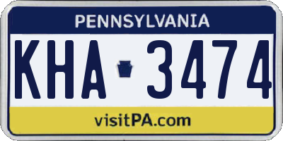 PA license plate KHA3474