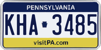 PA license plate KHA3485