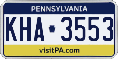PA license plate KHA3553
