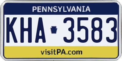 PA license plate KHA3583