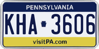 PA license plate KHA3606