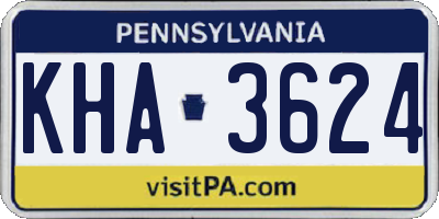 PA license plate KHA3624
