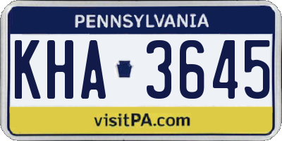 PA license plate KHA3645