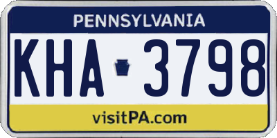 PA license plate KHA3798