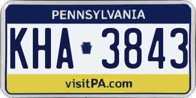 PA license plate KHA3843