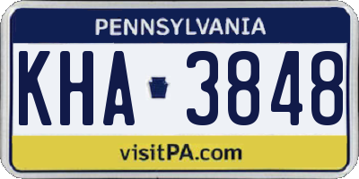 PA license plate KHA3848