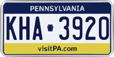 PA license plate KHA3920