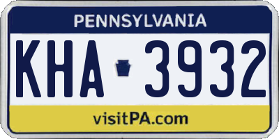 PA license plate KHA3932