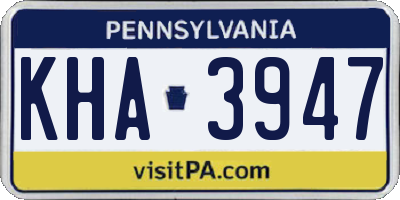 PA license plate KHA3947