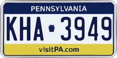 PA license plate KHA3949