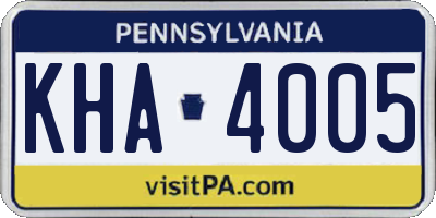 PA license plate KHA4005