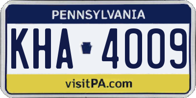 PA license plate KHA4009