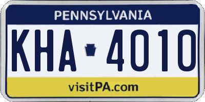 PA license plate KHA4010