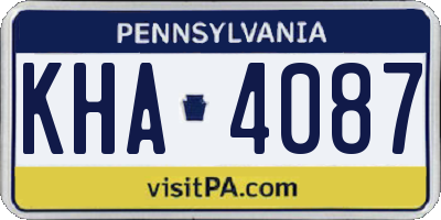 PA license plate KHA4087