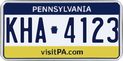 PA license plate KHA4123