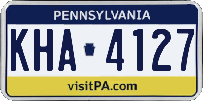 PA license plate KHA4127