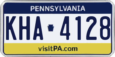 PA license plate KHA4128