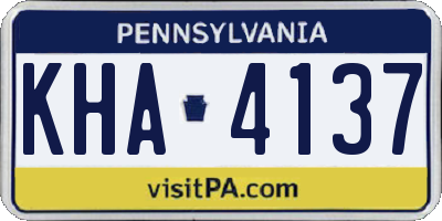 PA license plate KHA4137