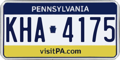 PA license plate KHA4175
