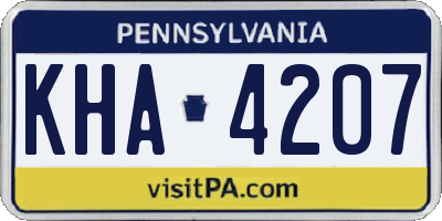 PA license plate KHA4207