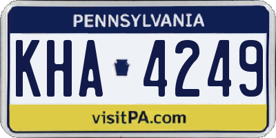 PA license plate KHA4249