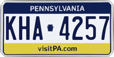 PA license plate KHA4257