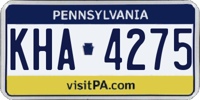 PA license plate KHA4275