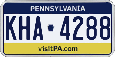 PA license plate KHA4288
