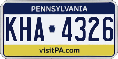 PA license plate KHA4326