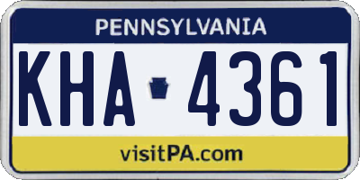 PA license plate KHA4361