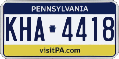 PA license plate KHA4418