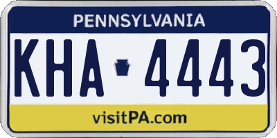 PA license plate KHA4443