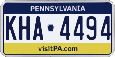 PA license plate KHA4494