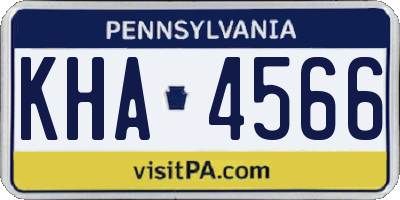PA license plate KHA4566
