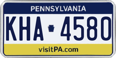 PA license plate KHA4580
