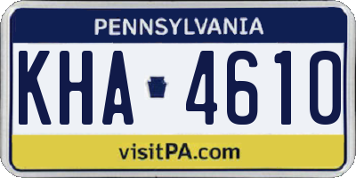 PA license plate KHA4610