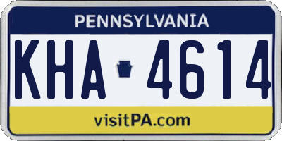 PA license plate KHA4614