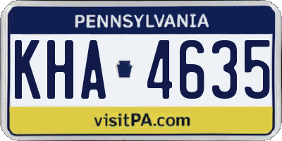 PA license plate KHA4635