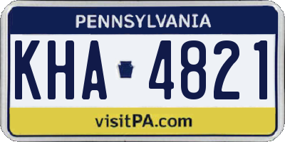 PA license plate KHA4821