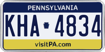 PA license plate KHA4834