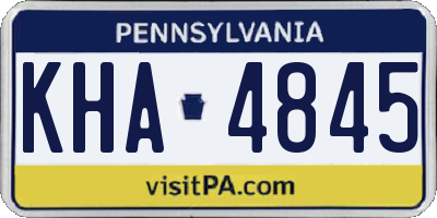 PA license plate KHA4845