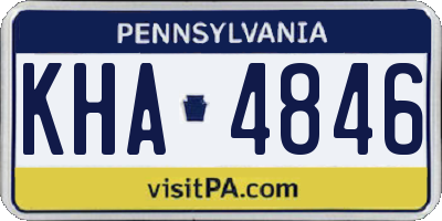 PA license plate KHA4846
