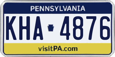 PA license plate KHA4876