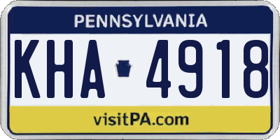 PA license plate KHA4918