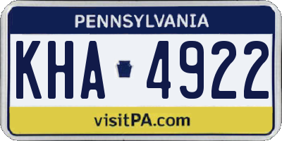 PA license plate KHA4922